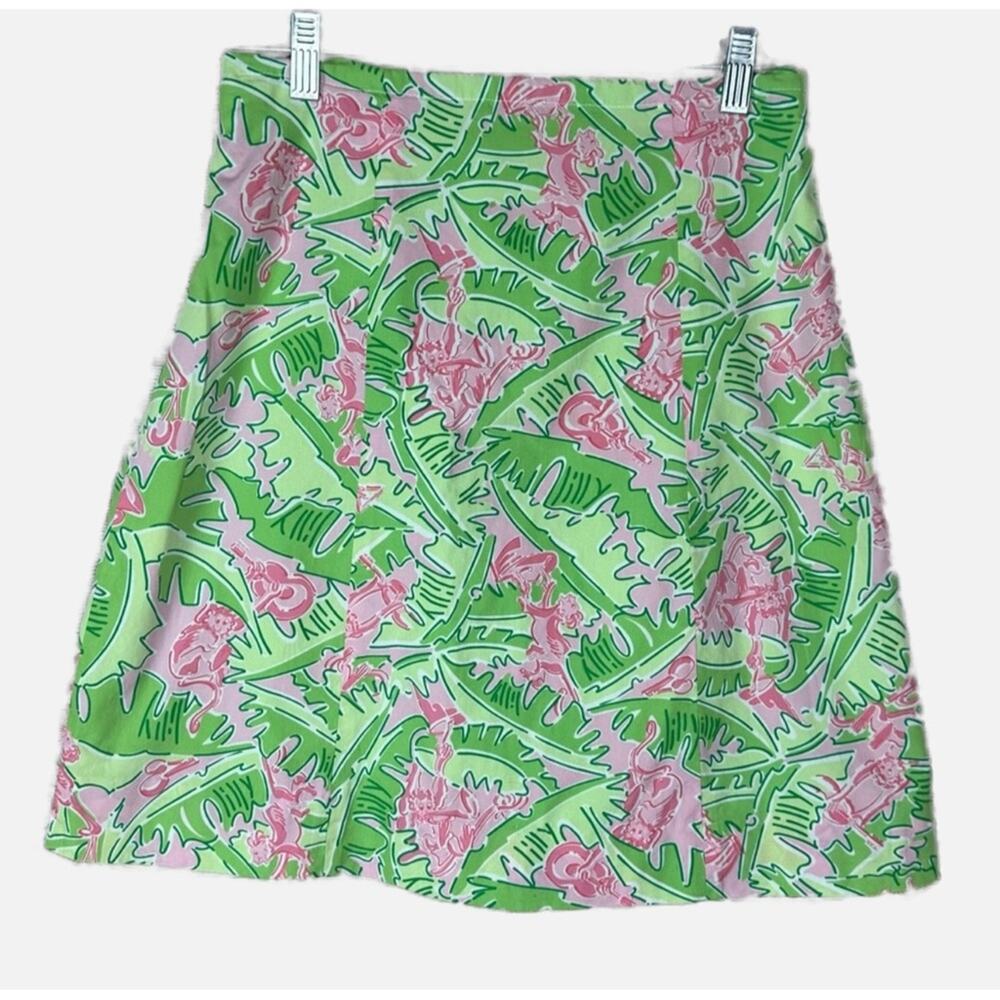Lilly Pulitzer Vintage White Label Musical Monkeys Jungle Print skirt